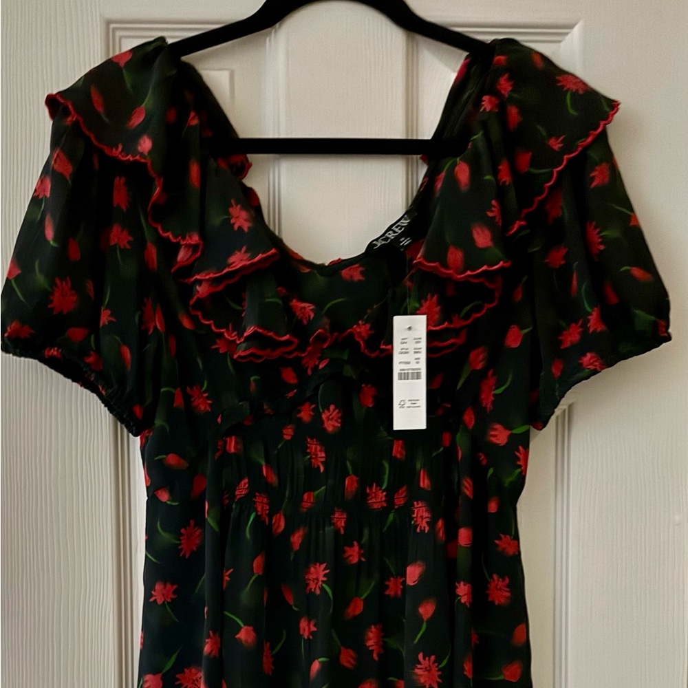 Jcrew Ruffle-collar mini dress in painted daisy print - Picture 5 of 7